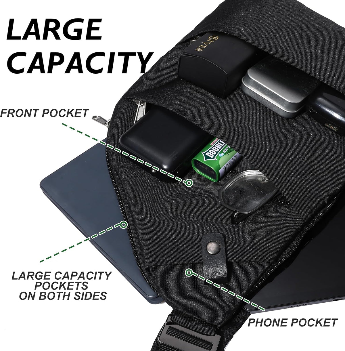 Anti Theft Crossbody Travel Bags for Women Men Cross Body Slim Sling Handbags with S Hook Antitheft