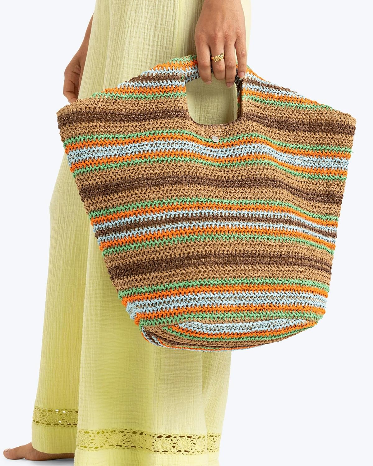 Roxy Women's Beach Tote Bag | Travel | Vacation | Straw | Lightweight | Breathable