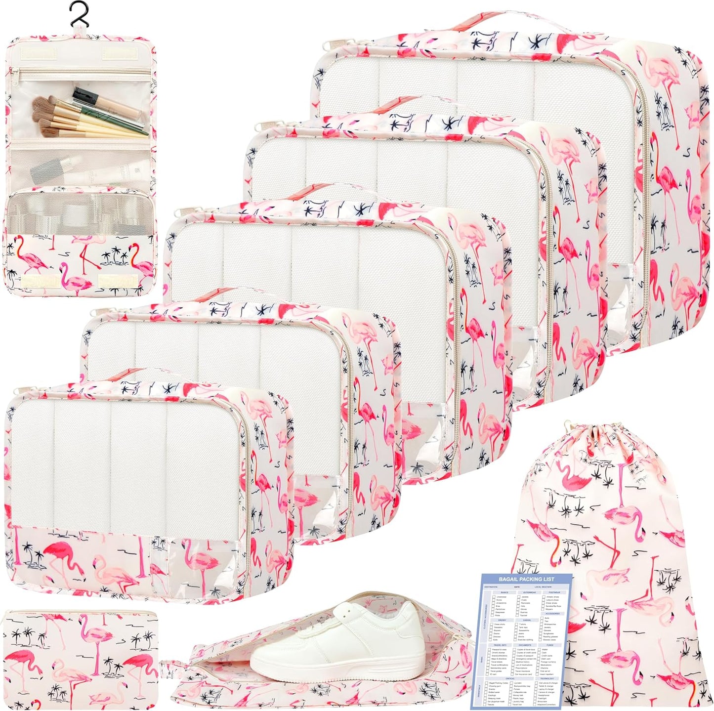 BAGAIL 9 Set Packing Cubes Luggage Packing Organizers for Travel Accessories