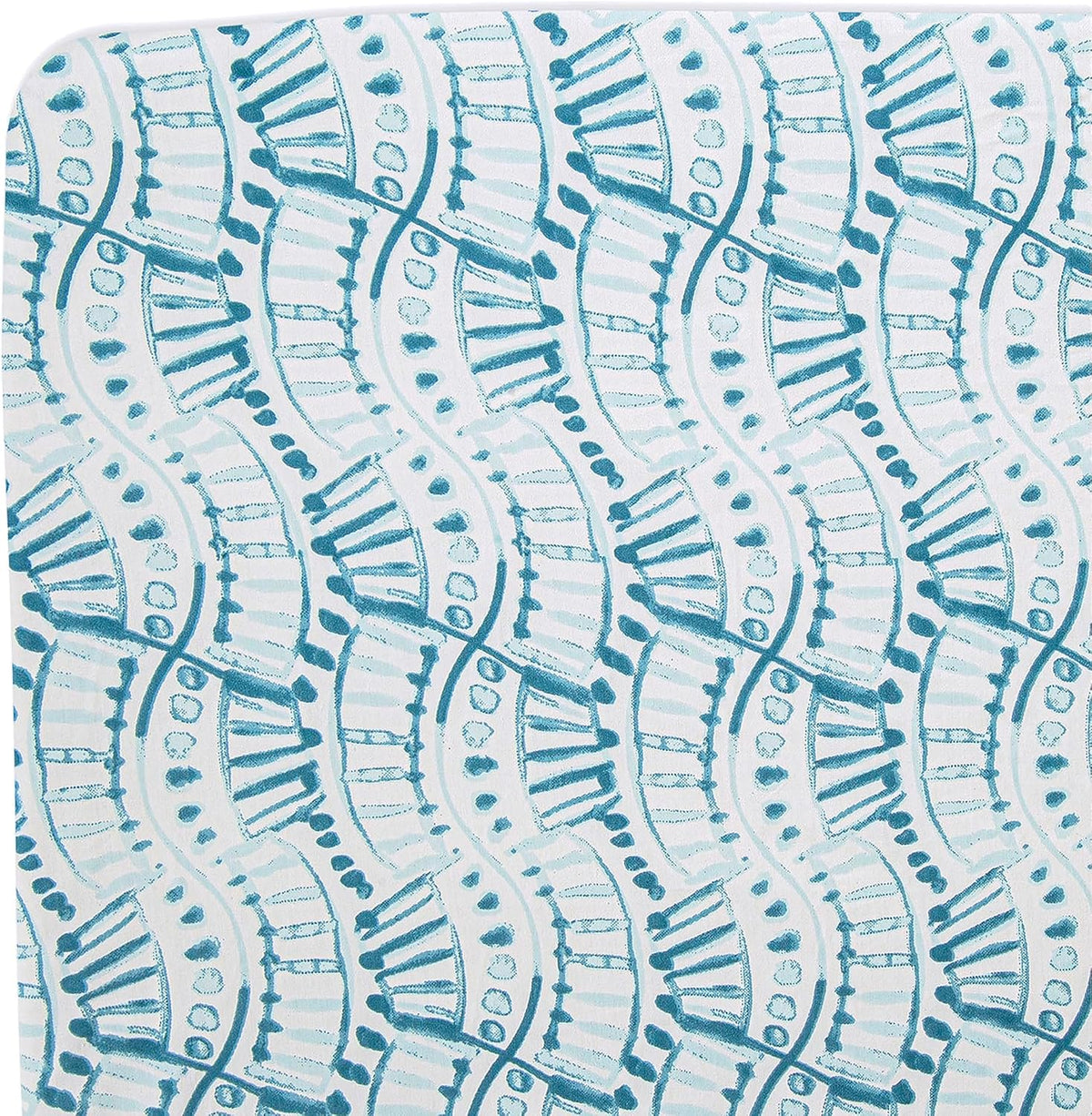 Crane Baby Soft Cotton Crib Mattress Sheet, Fitted Sheet for Cribs and Toddler Beds, Indigo Blue, 28”w x 52”h x 9”d