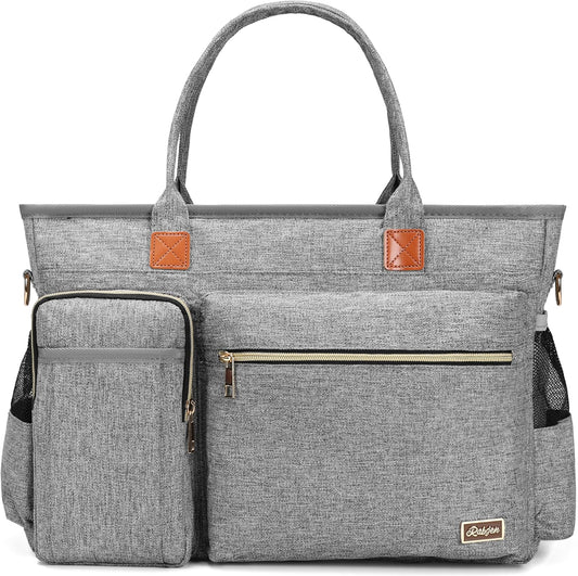 Laptop Tote Bag, Middle Size Computer Messenger Teacher Bag with 15.6'' Padded Laptop Sleeve