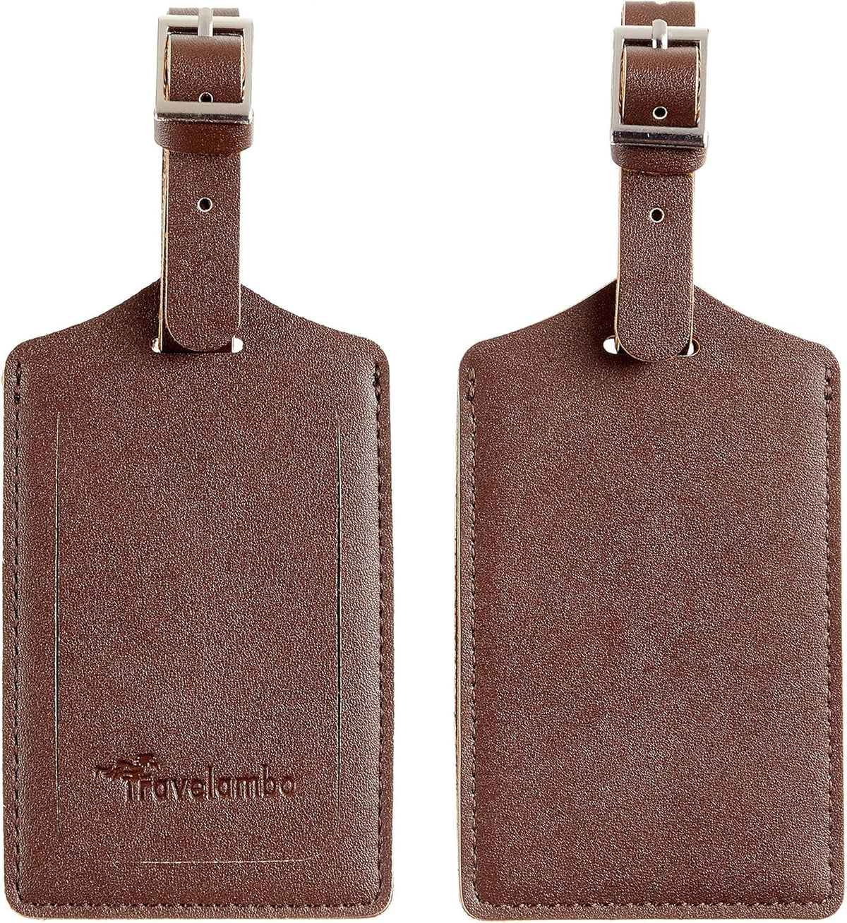 Travelambo Luggage Tags for Suitcases PU Leather Travel Tags Bag Tags Privacy Protection Travel Essentials