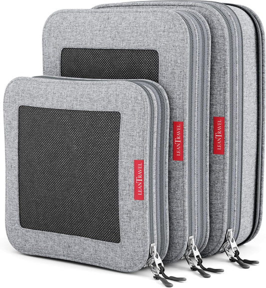 Compression Packing Cubes for Travel Organizers with Double Zipper, LeanTravel